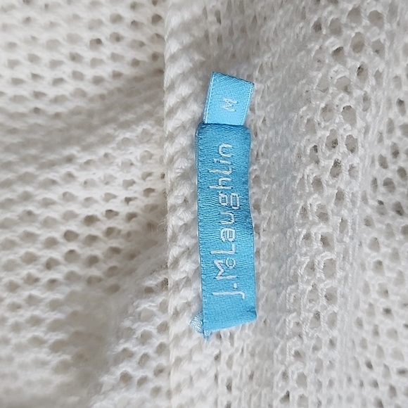 J. McLaughlin white crochet top/swim cover with fringe-M - Picture 6 of 8